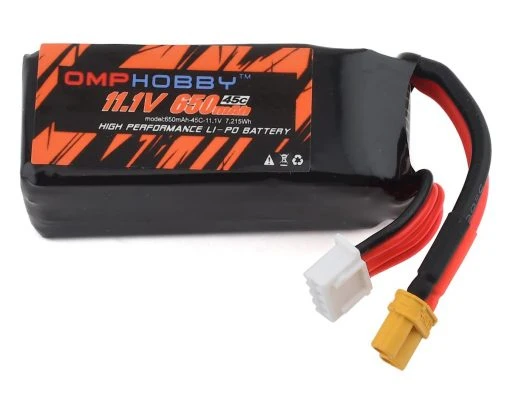 OMP Hobby 3s LiPo Battery 45C (11.1V/650mAh) w/XT30 Connector 1 OMP Hobby 3s LiPo Battery 45C (11.1V/650mAh) w/XT30 Connector -Hobbywing Elegant Shop omp oshm2030